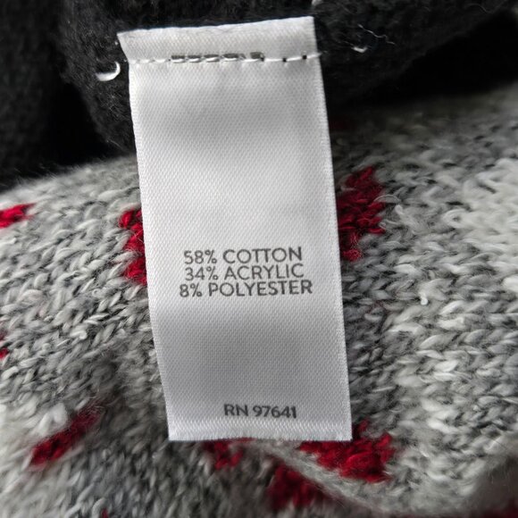 J. Jill Fair Isle Pullover Sweater M Black White Nordic Holiday Long Sleeve Top - Picture 9 of 12